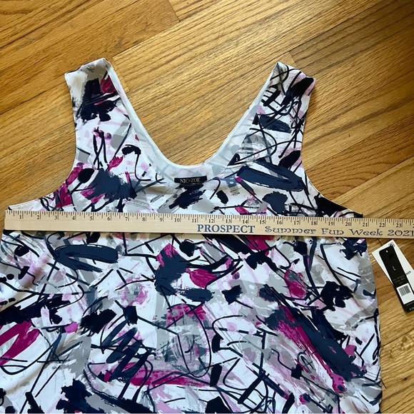 Nic+Zoe blouse size Large NWT sleeveless roomy and flowy abstract design - Picture 6 of 10